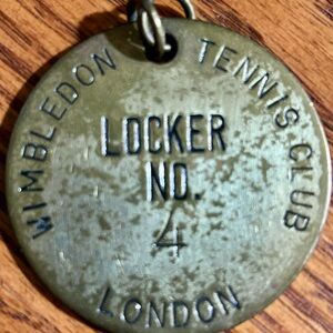 Vintage Wimbledon Tennis Club Locker Tag Brass collectible or used as pendant!